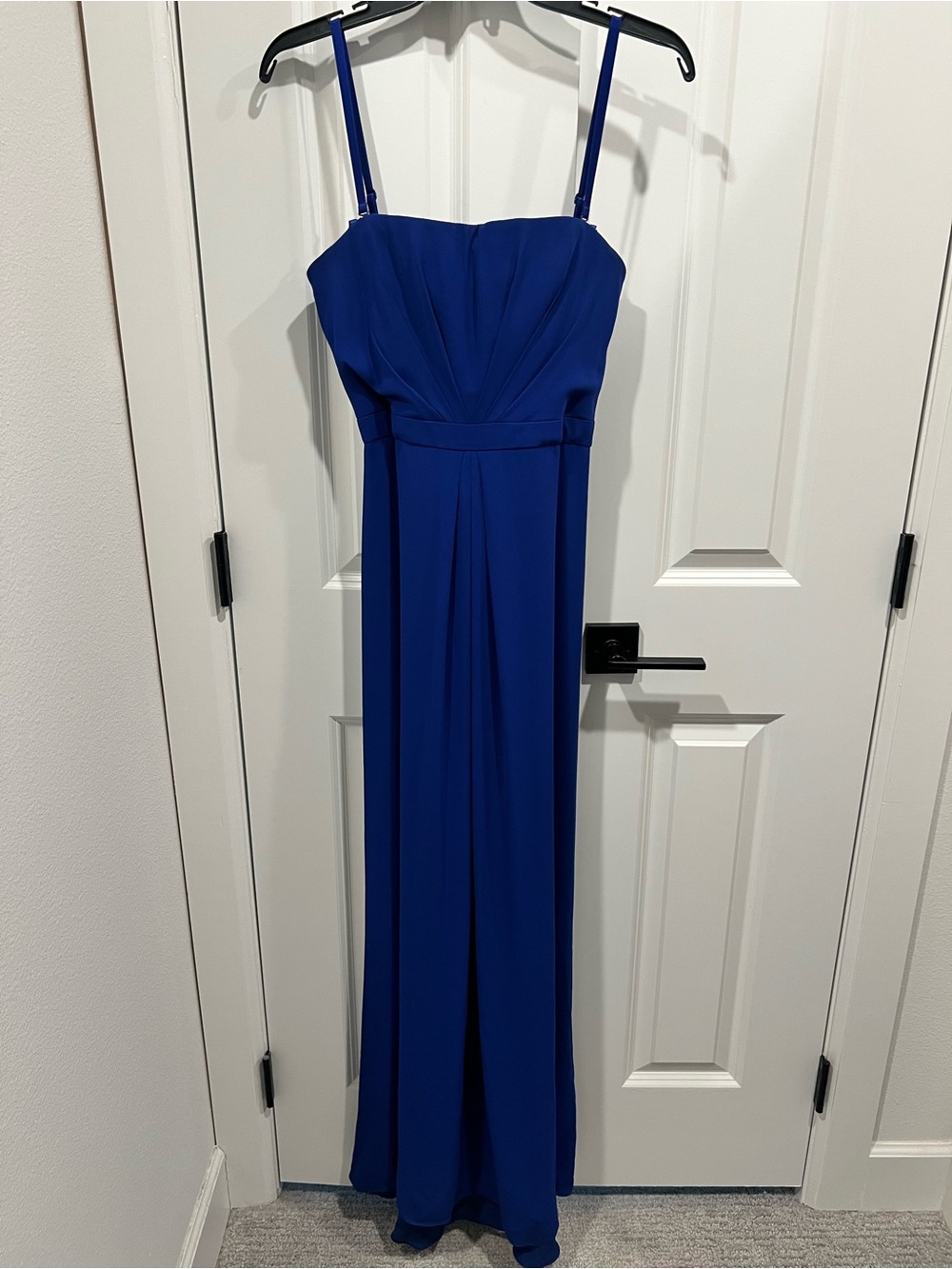 BCBG max Azria Elegant Royal Blue Spaghetti Strap Evening Dress